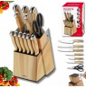 KLAUSBERG KITCHEN KNIVES SET 13 PIECES WITH SHARPENER AND STAND STAINLESS STEEL
