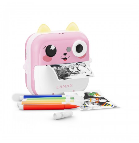 Kids’ camera LAMAX InstaKid2 Plus, pink