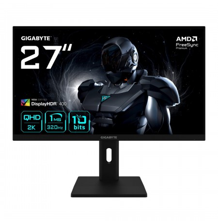 GIGABYTE G27Q3 27” 2K QHD Gaming Monitor - 2560 x 1440, 320Hz, 1ms, 350 cd/m², FreeSync Premium, Display HDR400, HDMI 2.0,