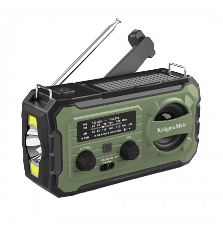 Solar radio, portable emergency SOS radio, powerbank 10000mAh, flashlight, dynamo, Kruger&Matz