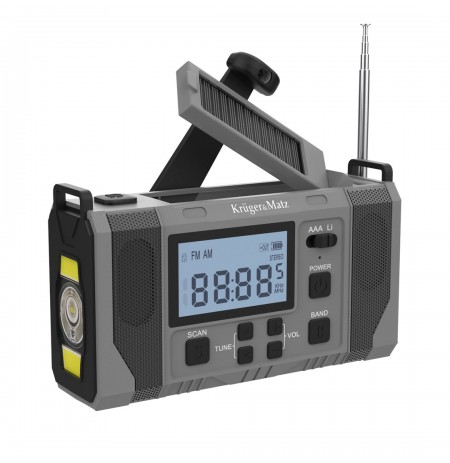 Solar radio, portable emergency SOS radio, powerbank 10000mAh, flashlight, dynamo, Kruger&Matz