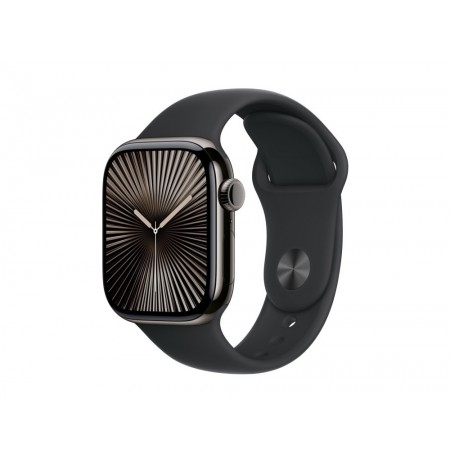 Apple Watch Series 10 GPS + Cellular 42mm Slate Titanium Case with Black Sport Band - M/L