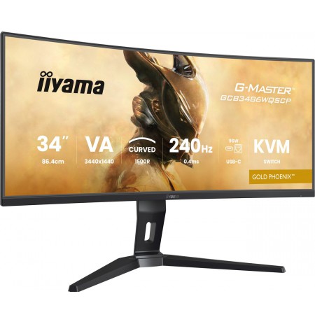 iiyama G-MASTER GCB3486WQSCP-B1 computer monitor 86.4 cm (34") 3440 x 1440 pixels UltraWide Quad HD Black