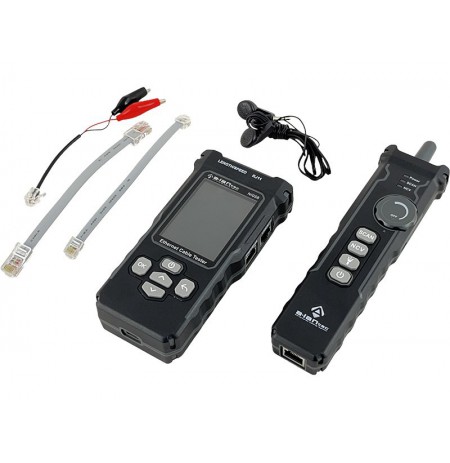 Advanced network cable tester with PoE, tracing, length measurement and continuity testing functions, with display ALANTEC