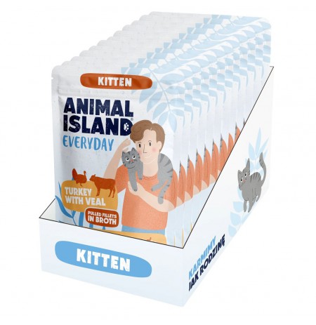 ANIMAL ISLAND Kitten turkey with veal 12x85g