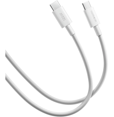 Xiaomi 6A Braided USB-C to USB-C Cable 1m, Balta