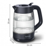 TEFAL Kettle | KO2G08E0 | 2000 W | Electric | 1.7 L | Heat-resistant glass | 360° rotational base | Black/Transparent