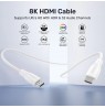 UNITEK HDMI CABLE 2.1 8K HDR WHITE 1.5M