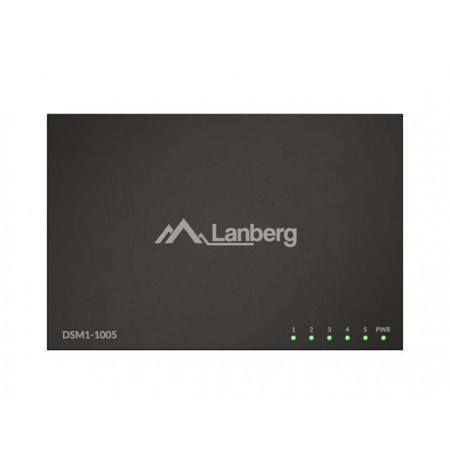 LANBERG DSM1-1005 SWITCH 5X 1GB/S UNMANAGED GIGABIT ETHERNET DESKTOP 12V (METAL CASE)