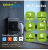 GreenBlue Remote-Controlled WiFi Outlet, Android/iOS/Alexa/Google Home, Timer, Wattmeter, Max 16A/3840W, GB735 B