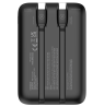 Išorinė baterija DELTACO, 10 000 mAh, 2 integruoti USB-C laidai, PD 20 W, juodas / PB-CC100 / 1903845