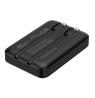 Išorinė baterija DELTACO, 10 000 mAh, 2 integruoti USB-C laidai, PD 20 W, juodas / PB-CC100 / 1903845