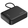 Išorinė baterija DELTACO, 10 000 mAh, integruotas tekstilinis laidas, PD 20 W, juoda / PB-CC101 / 1903846