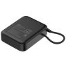 Išorinė baterija DELTACO, 10 000 mAh, integruotas tekstilinis laidas, PD 20 W, juoda / PB-CC101 / 1903846