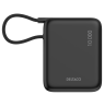 Išorinė baterija DELTACO, 10 000 mAh, integruotas tekstilinis laidas, PD 20 W, juoda / PB-CC101 / 1903846