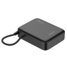 Išorinė baterija DELTACO, 10 000 mAh, integruotas tekstilinis laidas, PD 20 W, juoda / PB-CC101 / 1903846