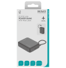Išorinė baterija DELTACO, 10 000 mAh, integruotas tekstilinis laidas, PD 20 W, juoda / PB-CC101 / 1903846