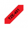 Brother | TZe-451 Laminated Tape | Black On Red | TZe | 8 m | 2.4 cm