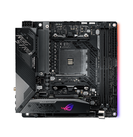 Asus ROG STRIX X570-I GAMING | Processor family AMD | Processor socket AM4 | DDR4 | Supported hard disk drive interfaces SATA, M