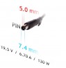 Power supply mains Akyga AK-ND-57 for notebooks DELL (19,5 V, 6,75 A, 130 W, 7.4 mm x 5 mm)