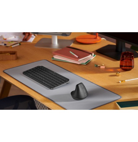 Logitech Lift Vertical Belaidė pelė, RF Wireless + Bluetooth, 4000 DPI, Graphite