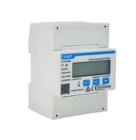 Chint | Smart Power Meter Direct Measurement 3Ph+N Modbus 80A MID (Compatible with DEYE) | DTSU666