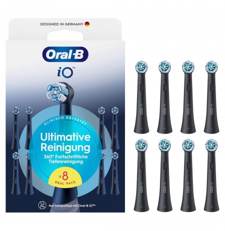 Braun Oral-B Replacement brush heads iO Ultimate Clean black 8 pcs