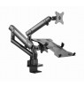 Gembird MA-DA3-02 Desk mounted adjustable monitor arm with notebook tray (full-motion), 17”-32”, up to 8 kg