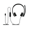 Logitech H570e Stereo MS Teams Laidinės ausinės USB-C, Juoda
