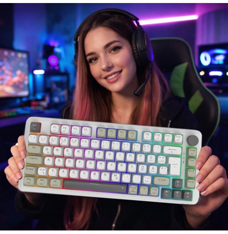 Inca IKG-455 keyboard Gaming USB + RF Wireless + Bluetooth QWERTY German White