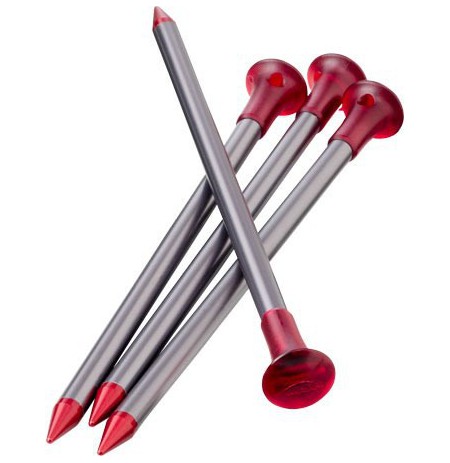 MSR Carbon-Core Stake Aluminium, Carbon fiber Red, Silver 4 pc(s)