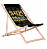 GreenBlue GB183 Classic Beech Deck Chair with "Summer Vibes" Print