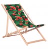 GreenBlue GB183 Classic Beech Deck Chair with Watermelon Print
