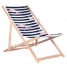 GreenBlue GB183 Classic Beech Deck Chair with "Flaming" Print