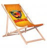 GreenBlue GB183 Classic Beech Deck Chair with "Enjoy The Summer" Print