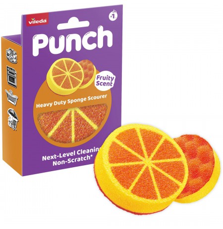 Vileda Punch Strong Orange Scouring Pad, 1 piece