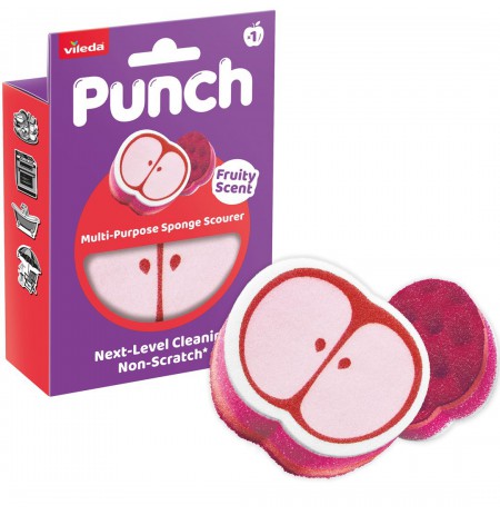Vileda Punch All-Purpose Sponge – Apple, 1 piece