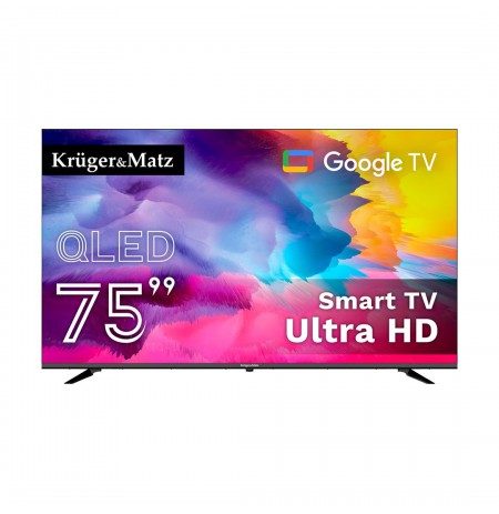 TV Kruger&Matz 75" QLED UHD smart DVB-T2/S2 H.265 Hevc