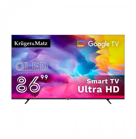 TV Kruger&Matz 86" UHD QLED smart DVB-T2/S2 H.265 Hevc