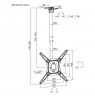 Maclean Ceiling Mount for TV, max. load 35 kg, 23–55", max. VESA 400x400, MC-174