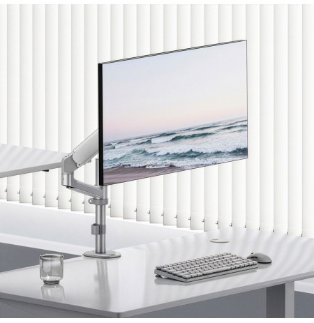 Ergo Office Monitor Mount/Hanger, Gas Spring, 17"-32", 1-10 kg, Matte White, Max. VESA 100x100, ER-691 W