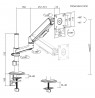 Ergo Office Monitor Mount/Hanger, Gas Spring, 17"-32", 1-10 kg, Matte White, Max. VESA 100x100, ER-691 W