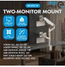 Ergo Office Mount/Hanger for 2 Monitors, Gas Spring, 17"-32", 1-10 kg, Matte White, ER-692 W
