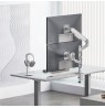 Ergo Office Mount/Hanger for 2 Monitors, Gas Spring, 17"-32", 1-10 kg, Matte White, ER-692 W