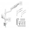 Ergo Office Mount/Hanger for 2 Monitors, Gas Spring, 17"-32", 1-10 kg, Matte White, ER-692 W