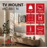 Maclean TV Mount / Bracket, max. VESA 600x400, 37-90", max. load 65 kg, black, MC-881 N