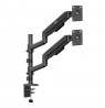 Ergo Office Mount / Holder for 2 Monitors, Gas Spring, 17"-32", 1-10 kg, Matte Black, ER-692 B