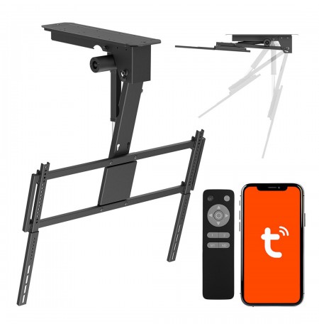 Maclean Electric TV Mount, Ceiling-Mounted, Tuya Compatible, Max. VESA 800x400, for 43-86" TVs, Max. 55 kg, MC-176 T