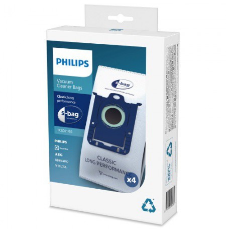 Philips s-bag Classic Long Performance (4-pack) FC8021/03 Universalūs dulkių siurblių maišeliai