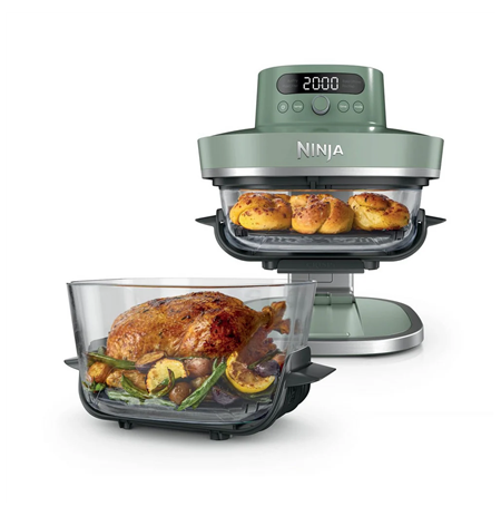 NINJA 5-in-1 XL Glass Air Fryer | AS090EUGN Crispi Pro | Power 2050 W | Capacity 5.7 L | Moss Green